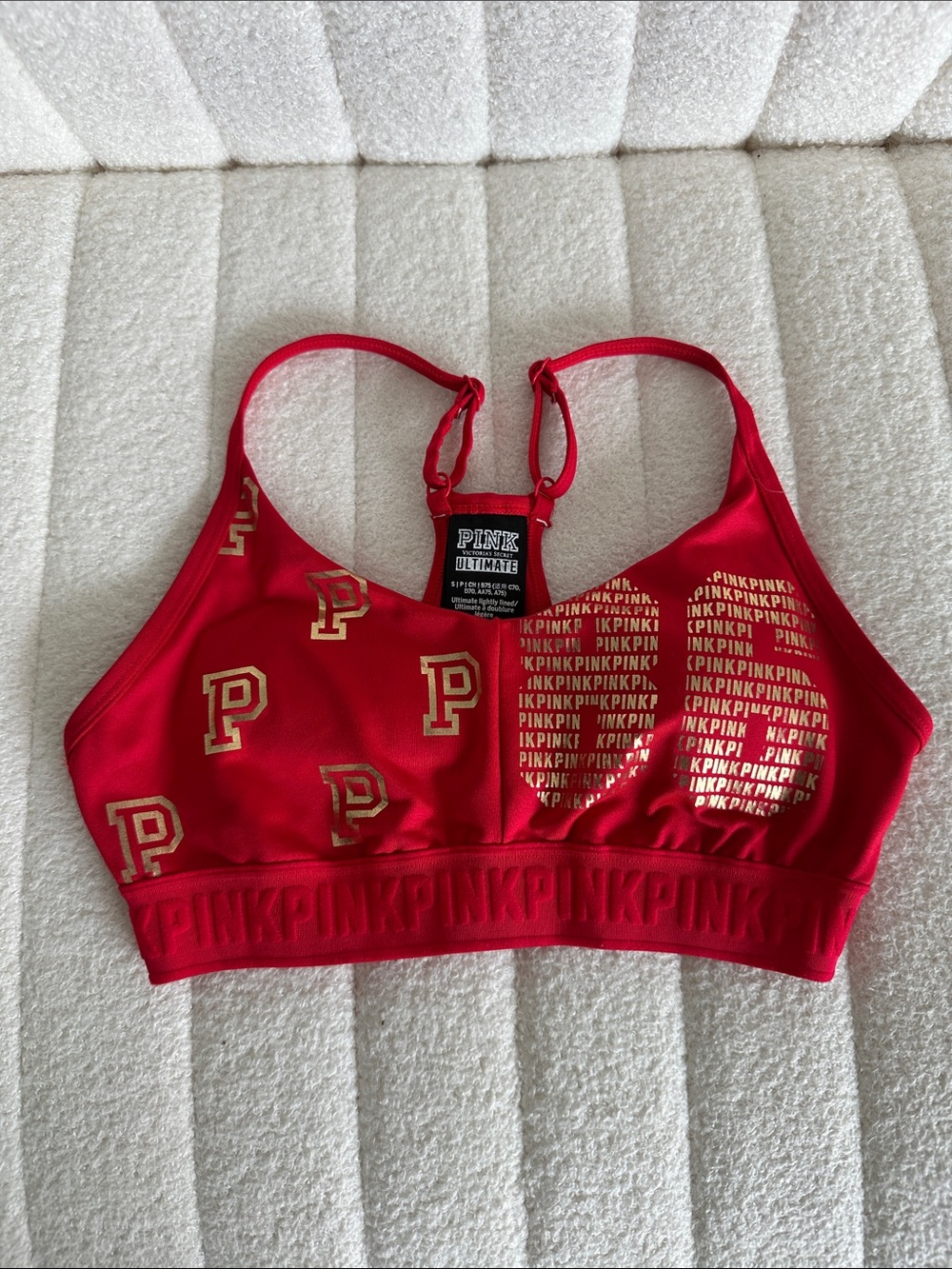 PINK victoria's secret red sports bralette